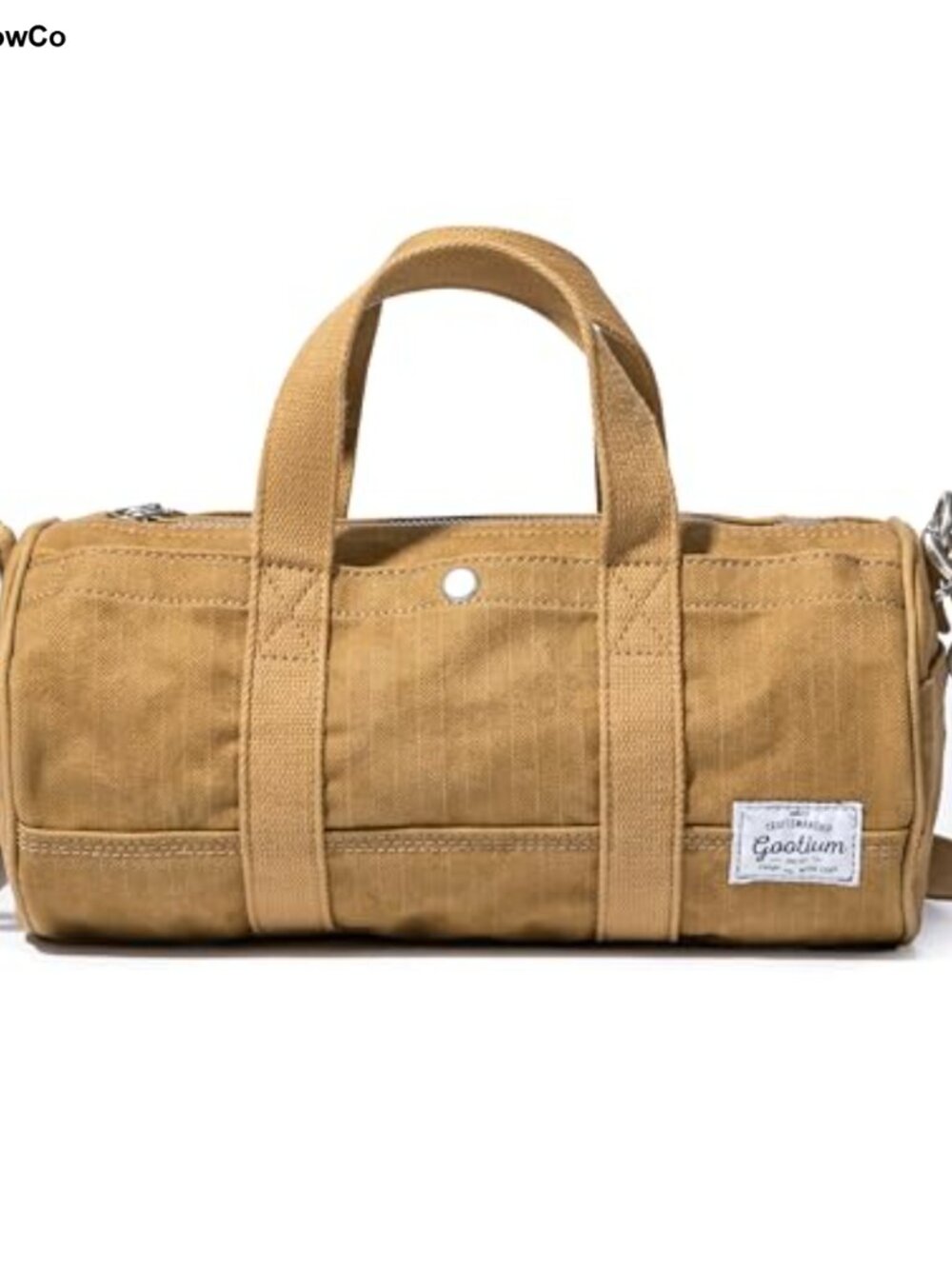 Washed Canvas Crossbody Bag Herringbone Mini Duffle